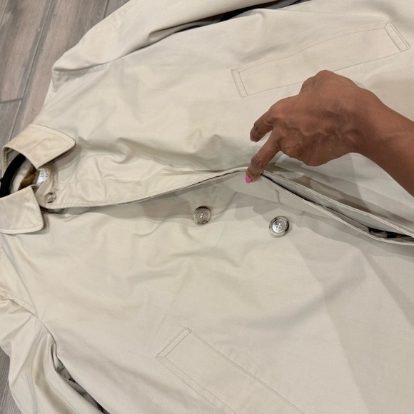 Vintage London Fog Trench Coat Mens 42 Reg Over Jacket Zip Out Lining Khaki Tan - Picture 10 of 14